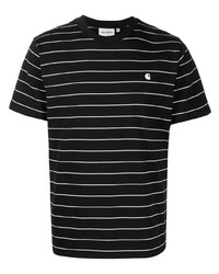 T-shirt girocollo a righe orizzontali nera e bianca di Carhartt WIP