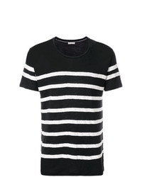 T-shirt girocollo a righe orizzontali nera e bianca di Each X Other