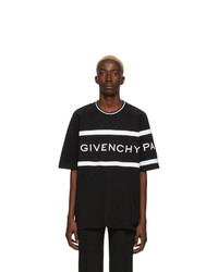 T-shirt girocollo a righe orizzontali nera e bianca di Givenchy