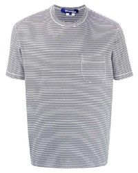 T-shirt girocollo a righe orizzontali nera e bianca di Junya Watanabe MAN