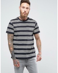 T-shirt girocollo a righe orizzontali nera e bianca di Lee