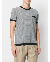 T-shirt girocollo a righe orizzontali nera e bianca di Orlebar Brown
