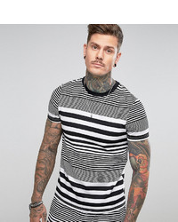T-shirt girocollo a righe orizzontali nera e bianca di Reclaimed Vintage