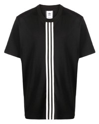 T-shirt girocollo a righe orizzontali nera di adidas