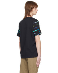 T-shirt girocollo a righe orizzontali nera di Ps By Paul Smith