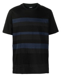 T-shirt girocollo a righe orizzontali nera di Diesel