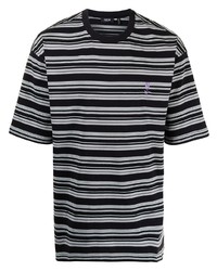T-shirt girocollo a righe orizzontali nera di FIVE CM