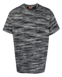 T-shirt girocollo a righe orizzontali nera di Missoni