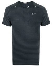 T-shirt girocollo a righe orizzontali nera di Nike