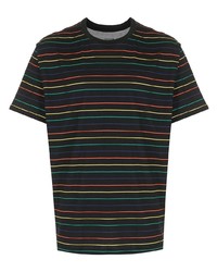 T-shirt girocollo a righe orizzontali nera di OSKLEN