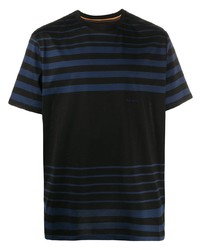 T-shirt girocollo a righe orizzontali nera di Paul Smith