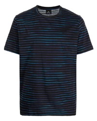 T-shirt girocollo a righe orizzontali nera di PS Paul Smith
