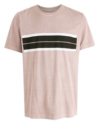 T-shirt girocollo a righe orizzontali rosa di OSKLEN