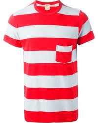 T-shirt girocollo a righe orizzontali rossa e bianca di Levi's