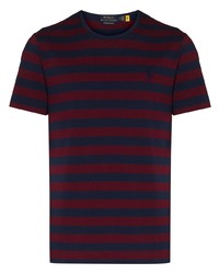 T-shirt girocollo a righe orizzontali rossa e blu scuro di Polo Ralph Lauren