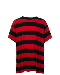 T-shirt girocollo a righe orizzontali rossa di Amiri
