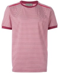 T-shirt girocollo a righe orizzontali rossa di Canali