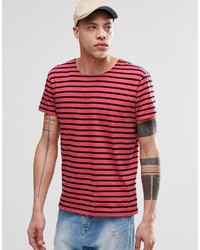 T-shirt girocollo a righe orizzontali rossa di Cheap Monday