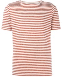 T-shirt girocollo a righe orizzontali rossa di Eleventy