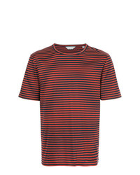 T-shirt girocollo a righe orizzontali rossa di Gieves & Hawkes
