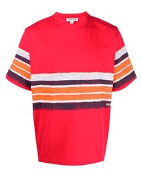 T-shirt girocollo a righe orizzontali rossa di Kenzo