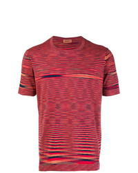 T-shirt girocollo a righe orizzontali rossa di Missoni
