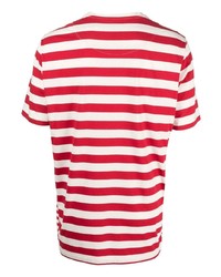 T-shirt girocollo a righe orizzontali rossa di Orlebar Brown