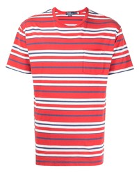 T-shirt girocollo a righe orizzontali rossa di Polo Ralph Lauren