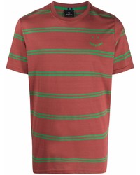 T-shirt girocollo a righe orizzontali rossa di PS Paul Smith