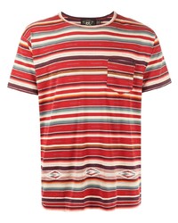 T-shirt girocollo a righe orizzontali rossa di Ralph Lauren RRL
