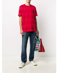 T-shirt girocollo a righe orizzontali rossa di PS Paul Smith