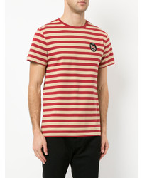 T-shirt girocollo a righe orizzontali rossa di Kent & Curwen