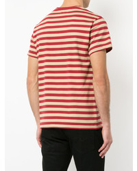 T-shirt girocollo a righe orizzontali rossa di Kent & Curwen