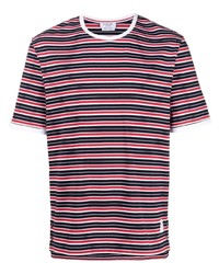T-shirt girocollo a righe orizzontali rossa di Thom Browne