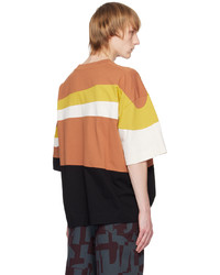 T-shirt girocollo a righe orizzontali terracotta di Dries Van Noten