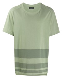 T-shirt girocollo a righe orizzontali verde menta di Joseph