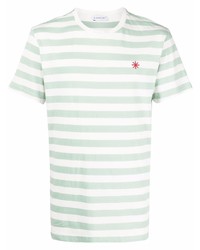 T-shirt girocollo a righe orizzontali verde menta di Manuel Ritz