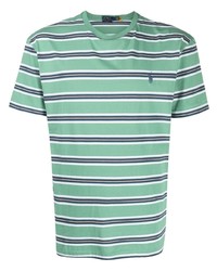 T-shirt girocollo a righe orizzontali verde menta di Polo Ralph Lauren