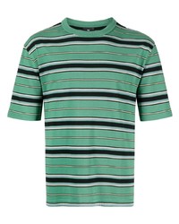 T-shirt girocollo a righe orizzontali verde menta di PS Paul Smith