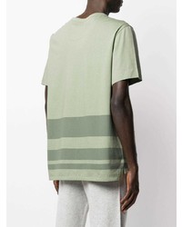 T-shirt girocollo a righe orizzontali verde menta di Joseph