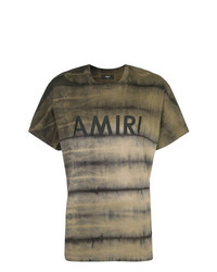 T-shirt girocollo a righe orizzontali verde oliva di Amiri