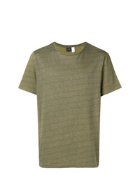 T-shirt girocollo a righe orizzontali verde oliva di Ps By Paul Smith