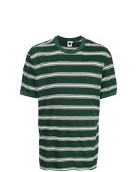 T-shirt girocollo a righe orizzontali verde scuro di Bassike