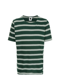 T-shirt girocollo a righe orizzontali verde scuro di Bassike