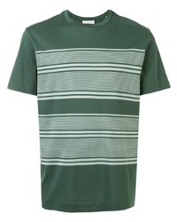T-shirt girocollo a righe orizzontali verde scuro di Cerruti 1881