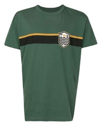 T-shirt girocollo a righe orizzontali verde scuro di OSKLEN