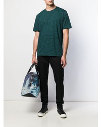 T-shirt girocollo a righe orizzontali verde scuro di PS Paul Smith