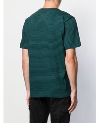 T-shirt girocollo a righe orizzontali verde scuro di PS Paul Smith