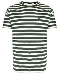 T-shirt girocollo a righe orizzontali verde scuro di YMC
