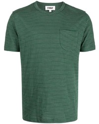 T-shirt girocollo a righe orizzontali verde scuro di YMC